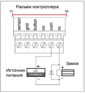 Как подключить замок к домофону или контроллеру СКУД