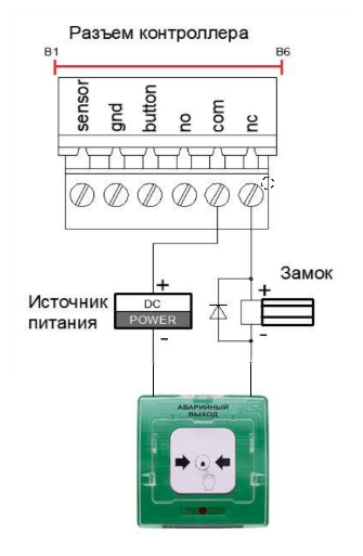 Схема подключения видеодомофона с электромагнитным и электромеханическим замком